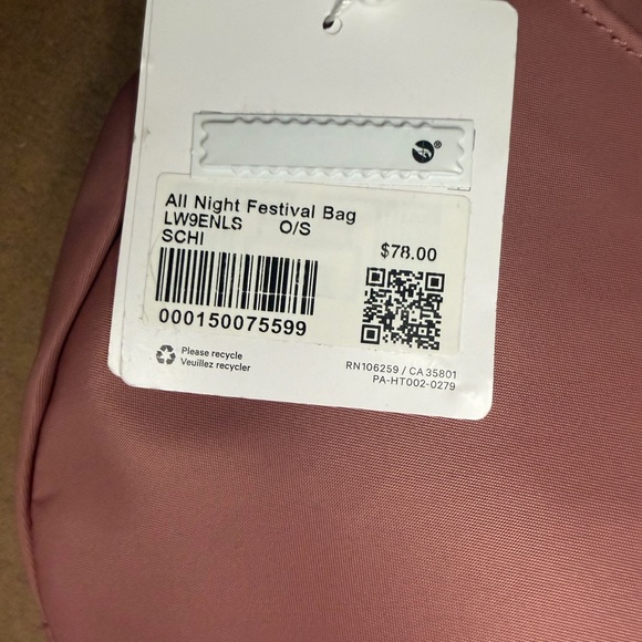 Lululemon All Night Festival Bag – Pink (NWT) - Picture 3 of 3